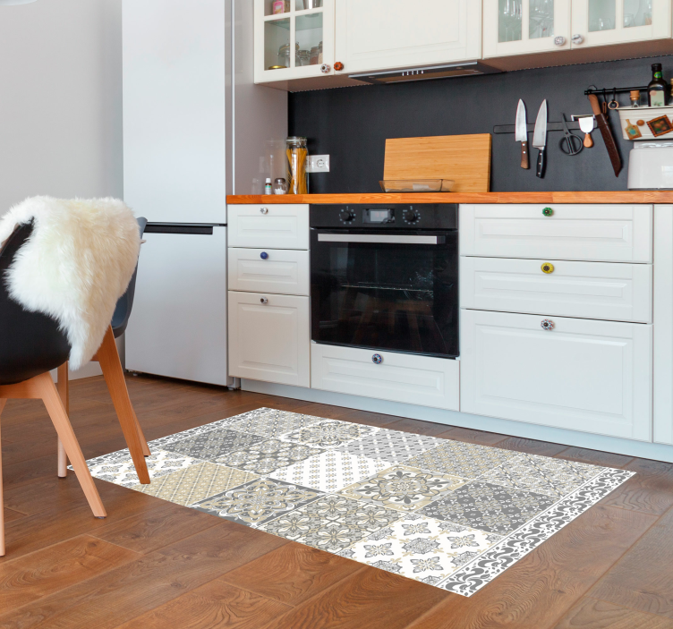 classic gray pattern tile carpet - TenStickers