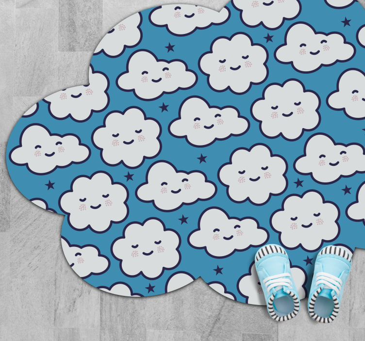 Cloudy Dreamscape nursery vinyl rug - TenStickers