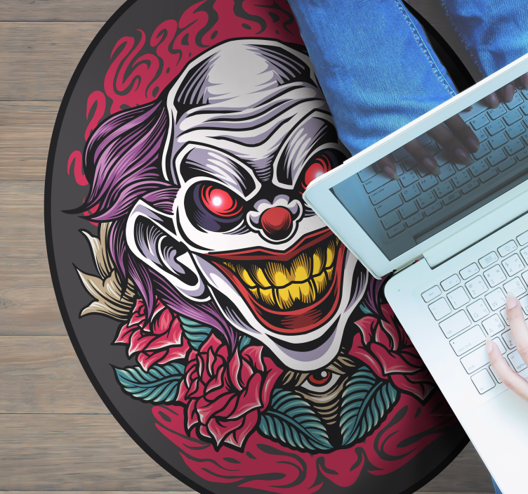 Clown Illustration halloween vinyl rug - TenStickers