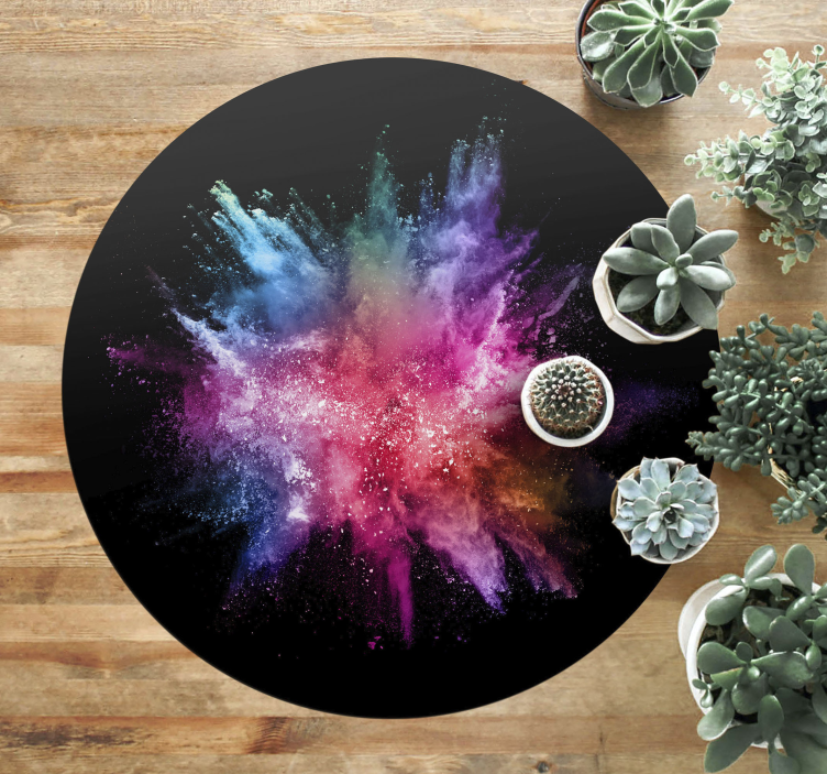 Colorful abstract explosion bedroom vinyl rug - TenStickers