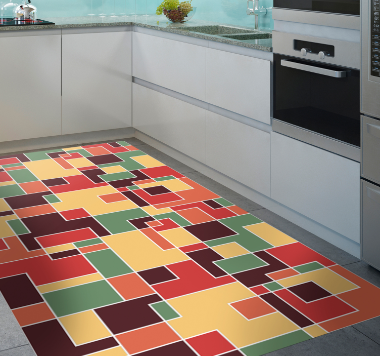 Colorful Abstract geometric vinyl rug - TenStickers