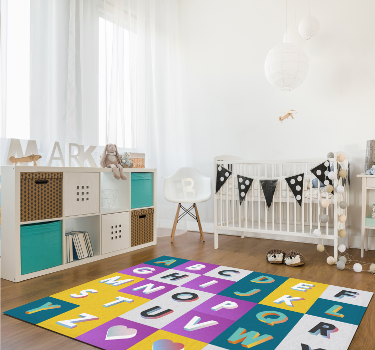 Colorful Alphabet Playarea bedroom vinyl rug - TenStickers