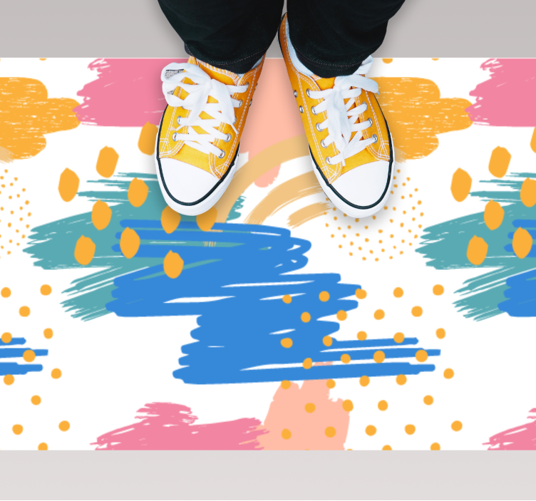 Colorful brushstrokes modern vinyl rug - TenStickers