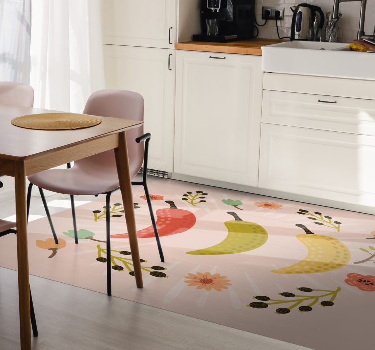 Colorful chili peppers kitchen vinyl rug - TenStickers