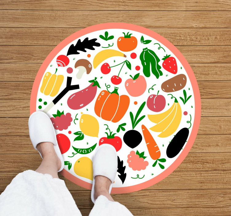 Colorful Fruit Motif floral vinyl rug - TenStickers
