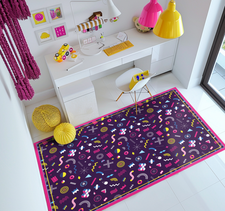 Colorful Geometric Shapes Area geometric rugs - TenStickers