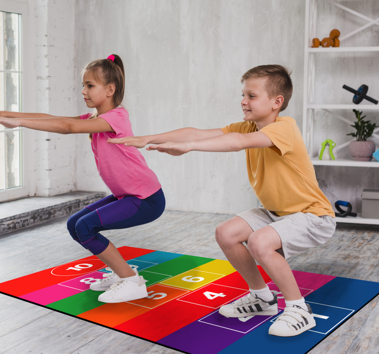 Colorful Hopscotch game vinyl rug - TenStickers