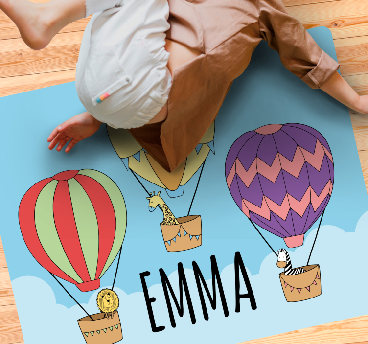 Colorful Hot Airs custom vinyl rug - TenStickers