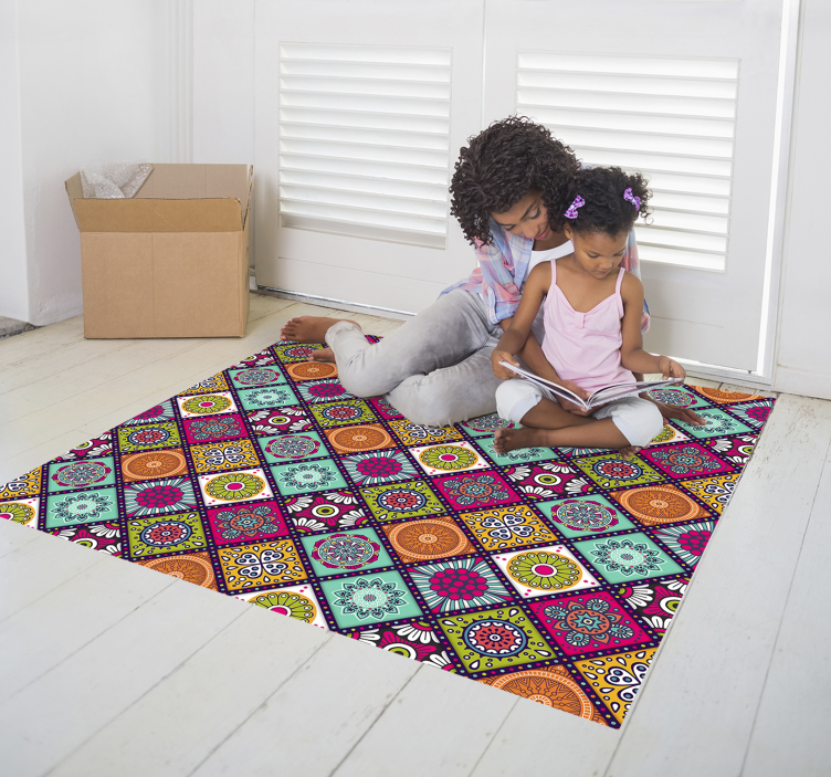 Colorful Mandala Pattern mandala rug - TenStickers