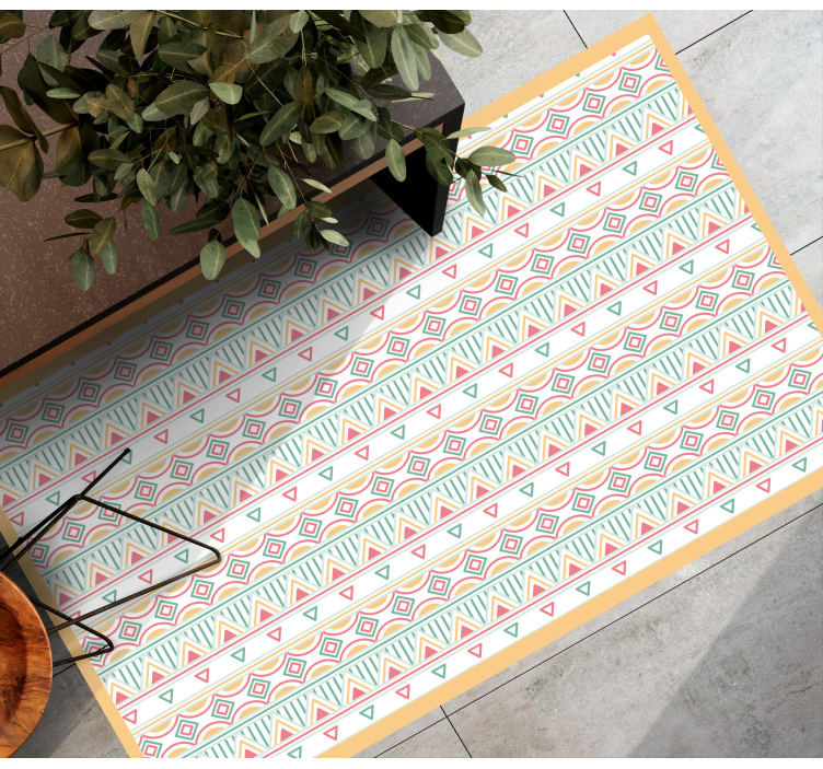 Colorful Patterned Stripes ethnic vinyl rug - TenStickers
