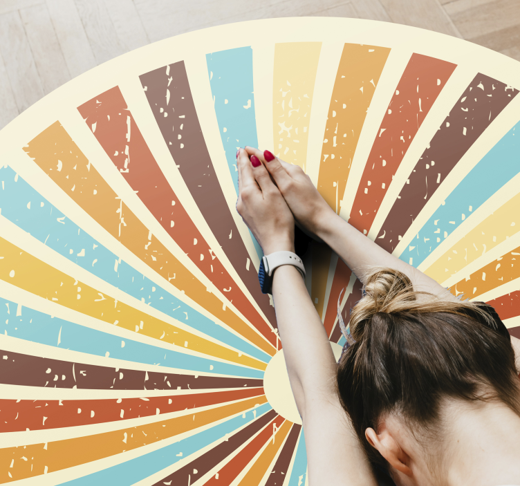 Retro radiant pattern vintage vinyl rug - TenStickers