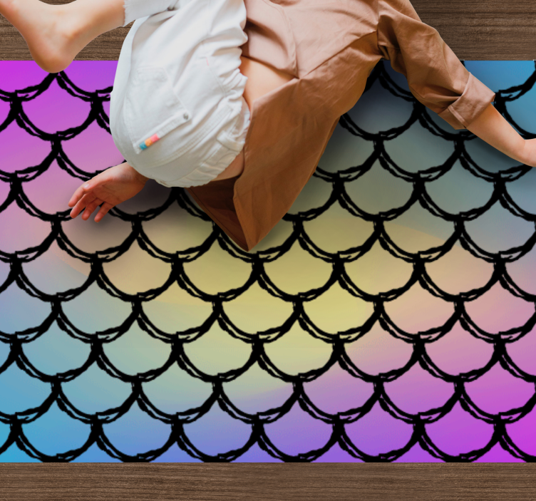 Colorful Scales Pattern kids vinyl rug - TenStickers