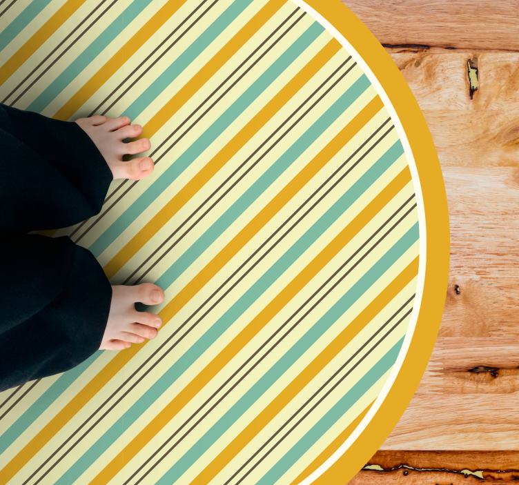Colorful striped design striped vinyl rug - TenStickers