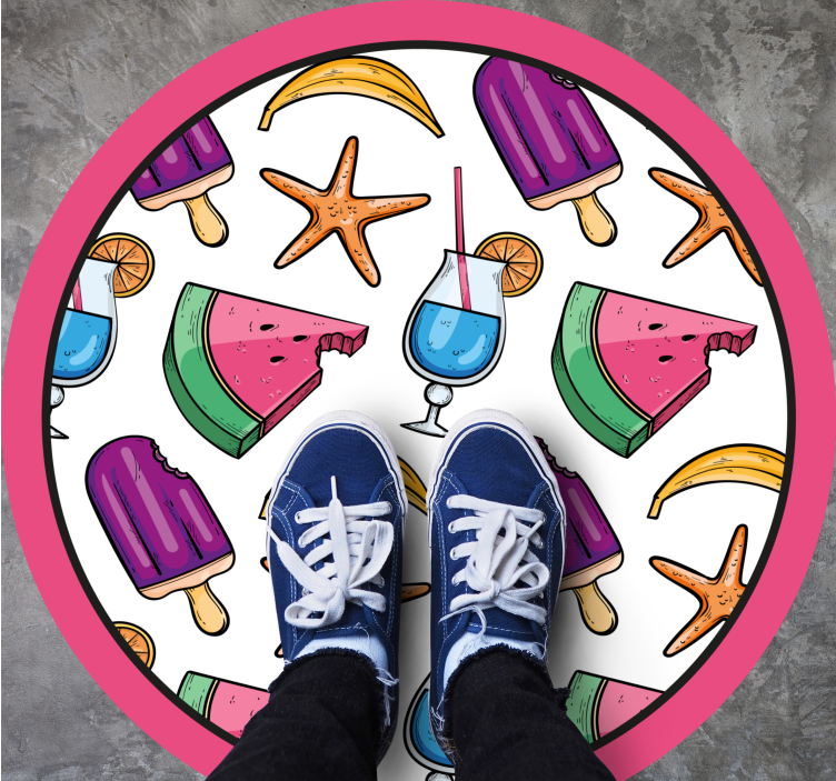 Colorful Summer Treats kids vinyl rug - TenStickers