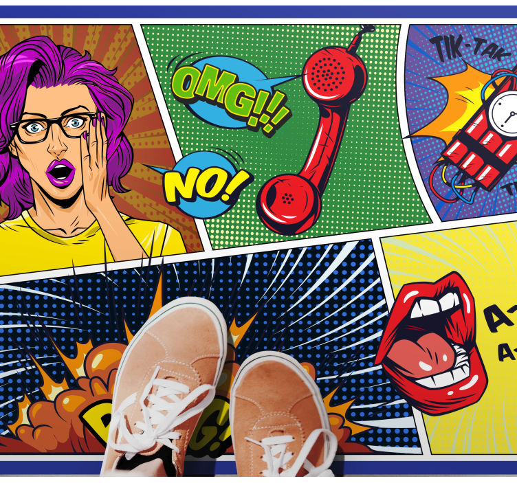 Comic style reactions teen vinyl rug - TenStickers