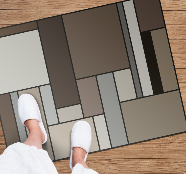 Contemporary Geometric Layers modern vinyl rug - TenStickers