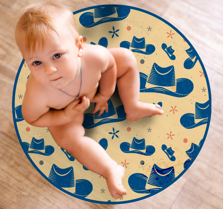 Cowboy hat kids vinyl rug - TenStickers