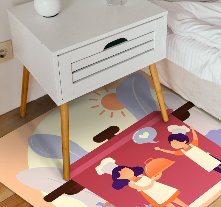 Culinary Characters kids vinyl rug - TenStickers