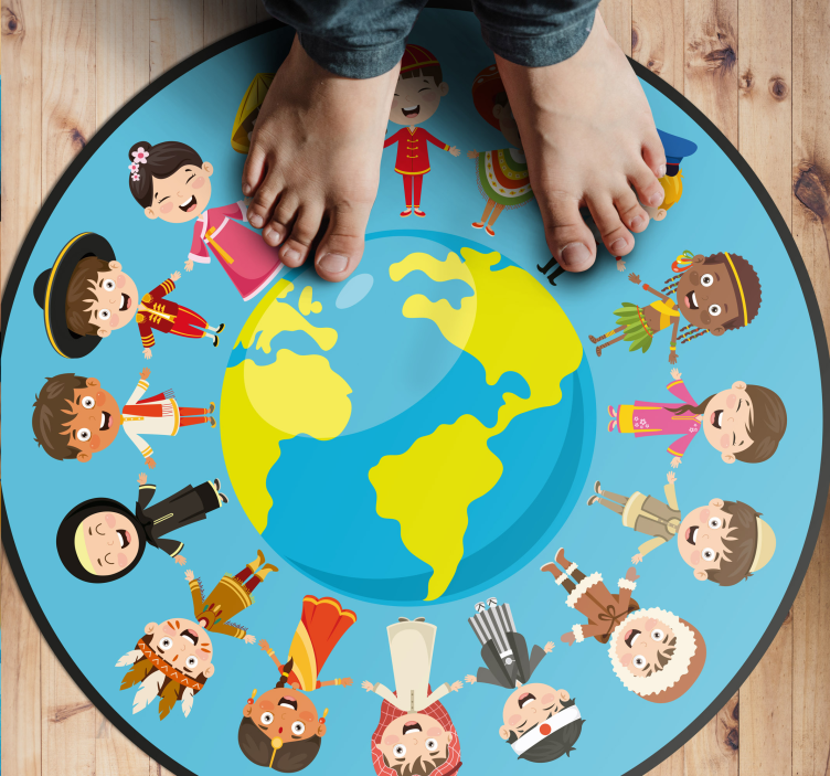 Cultural Kid Characters teen vinyl rug - TenStickers