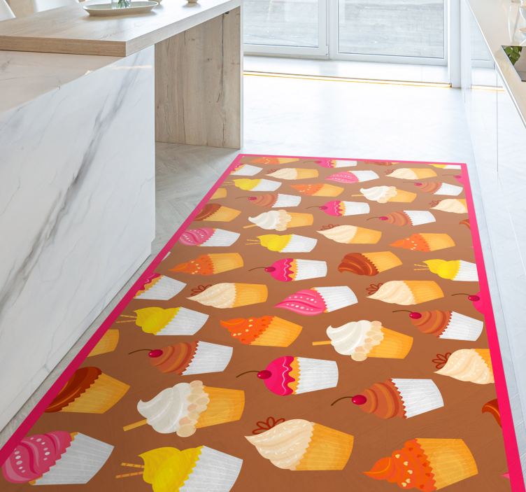 Cupcake delight kitchen vinyl rug - TenStickers