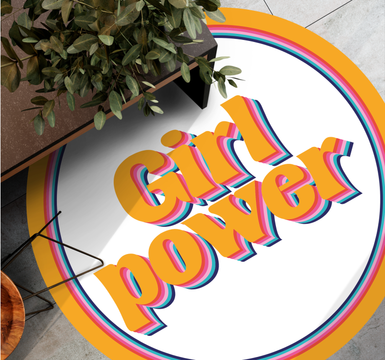 Custom rug empowering girls - TenStickers