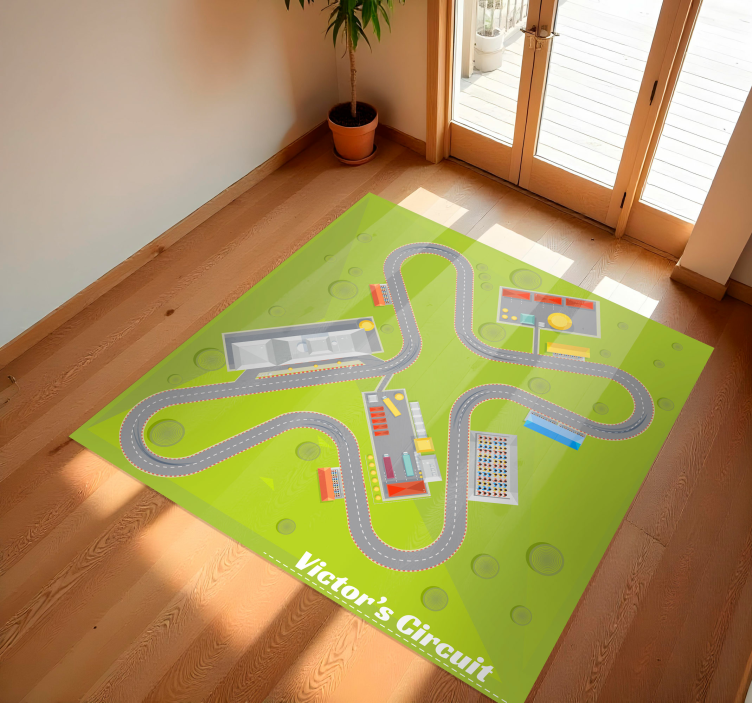 Customizable Playroad road vinyl rug - TenStickers