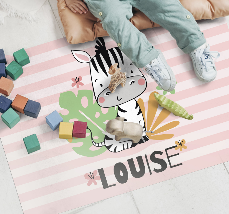 Customizable Zebra custom vinyl rug - TenStickers