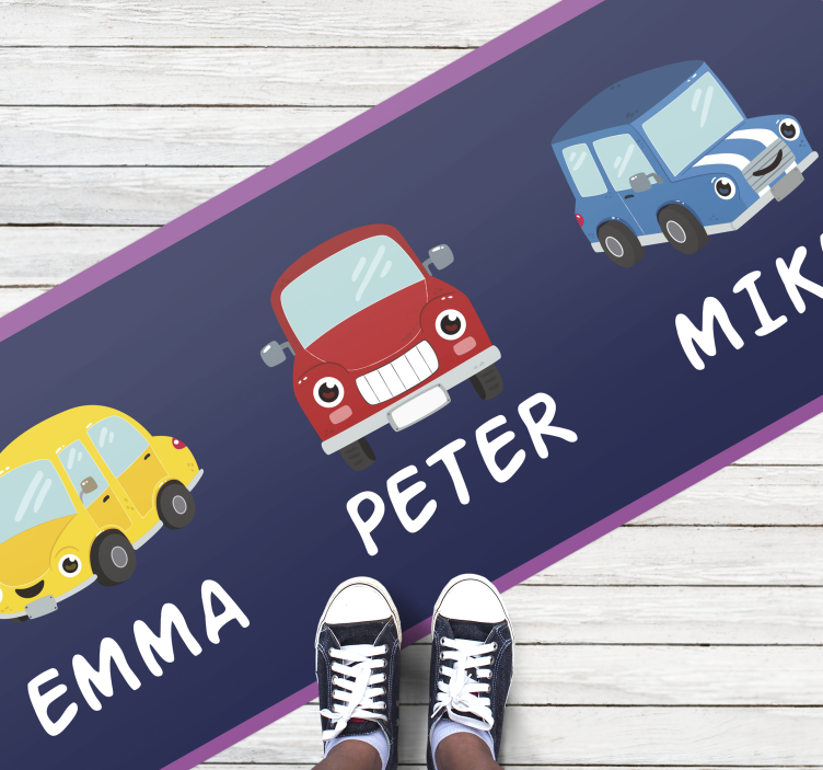 Custom colorful vehicles entrance hall vinyl rug - TenStickers