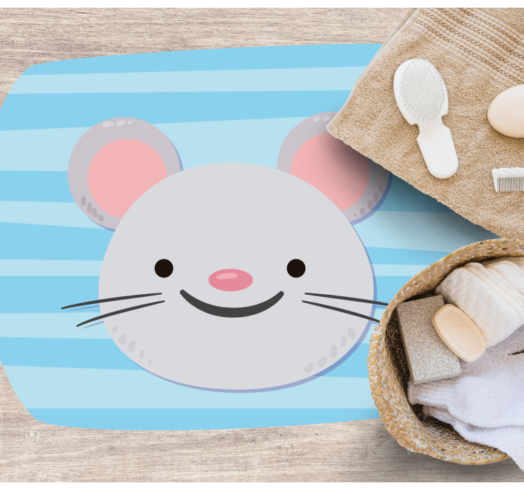 Cute Mouse Face kids vinyl rug - TenStickers