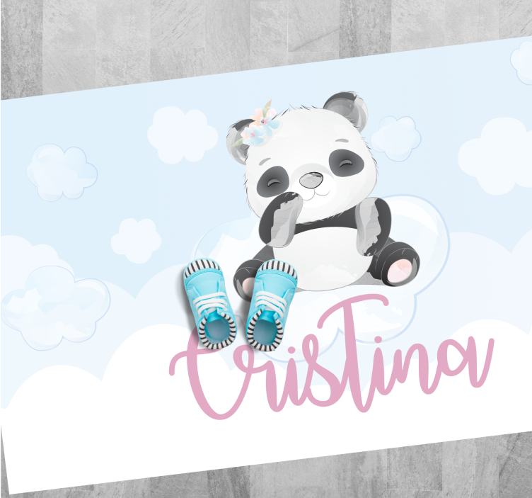 Cute Panda Illustration custom vinyl rug - TenStickers