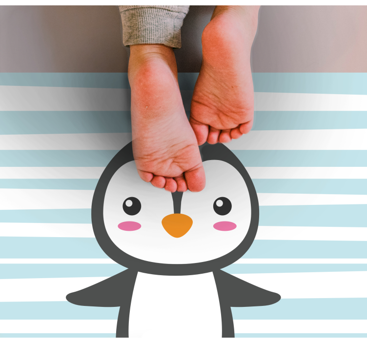 Cute Penguin Design nursery vinyl rug - TenStickers