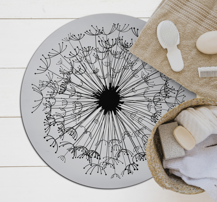 Dandelion Silhouette floral vinyl rug - TenStickers