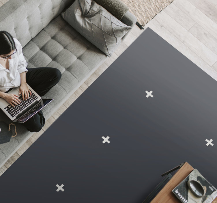 Dark Geometric Pattern minimal vinyl rug - TenStickers