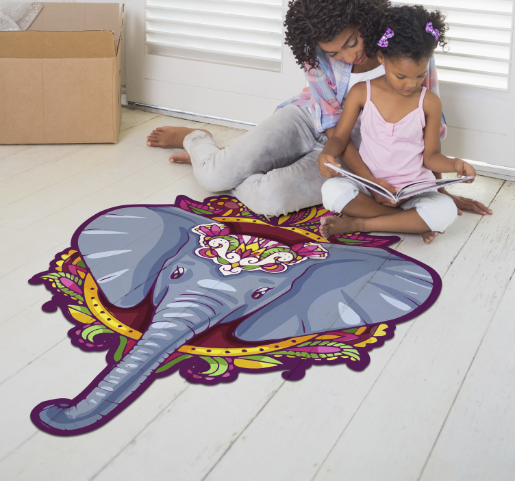 Decorative Elephant animal vinyl rug - TenStickers