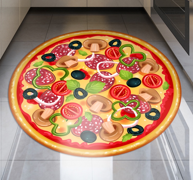 Delicious pizza slice kitchen vinyl rug - TenStickers
