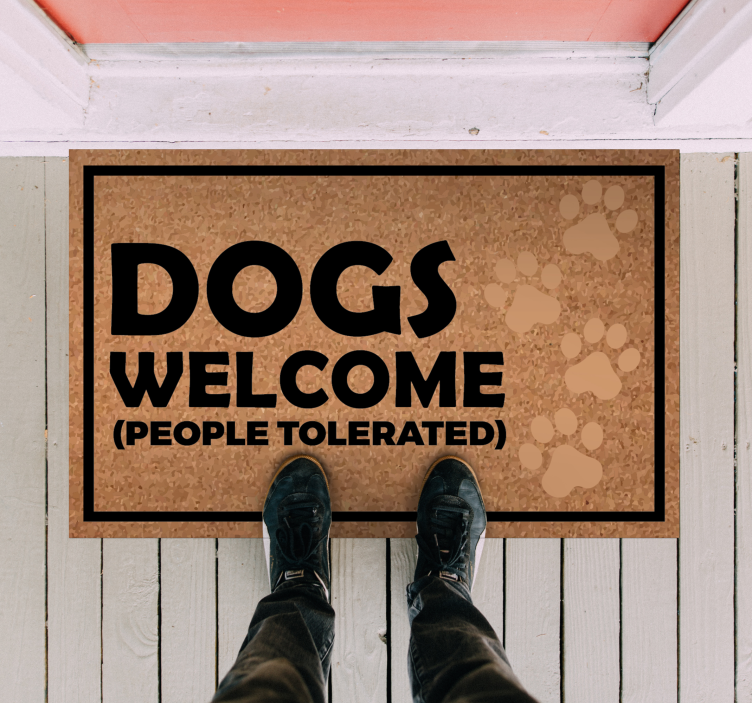 Dogs Welcome Sign custom rug - TenStickers