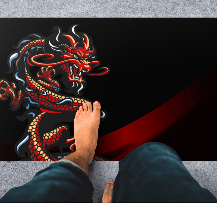 Dragon Illustration teen vinyl rug - TenStickers