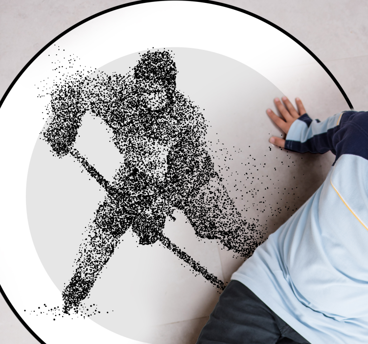 Drawn Hockey teen vinyl rug - TenStickers