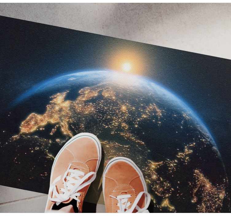 Earth from above world map vinyl rug - TenStickers
