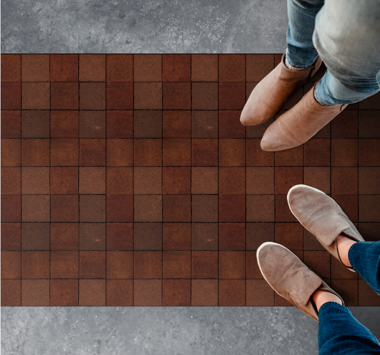 Earthy Tiled Surface tile vinyl rug - TenStickers