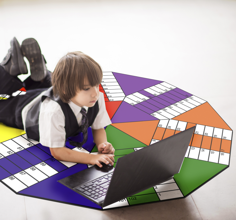Educational Pie Chart game vinyl rug - TenStickers