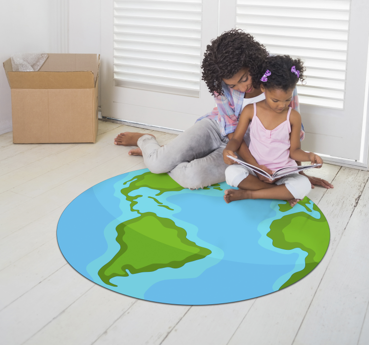 Educational World Map world map vinyl rug - TenStickers