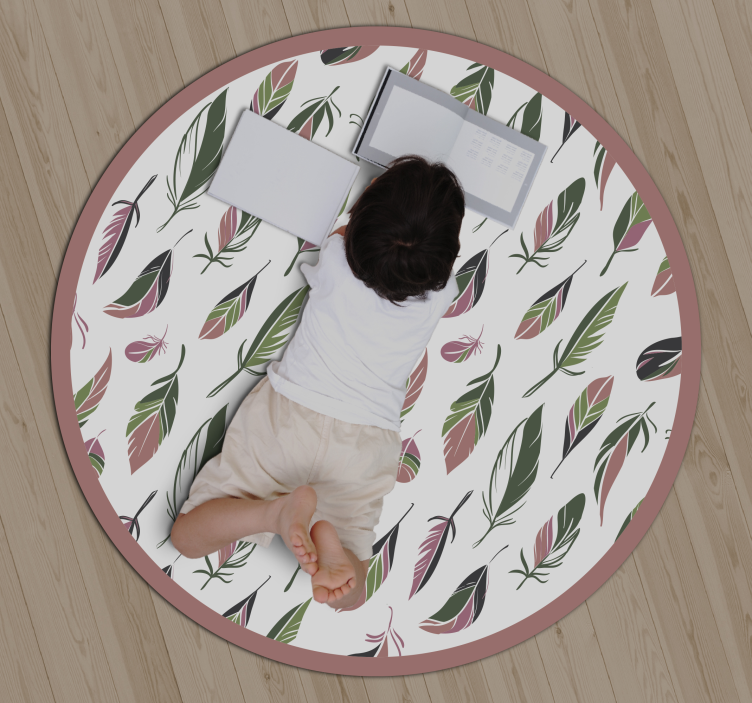 Elegant Feathers vinyl rug - TenStickers