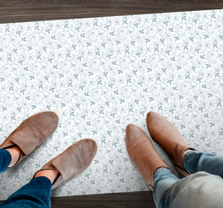 Elegant Floral Pattern floral vinyl rug - TenStickers