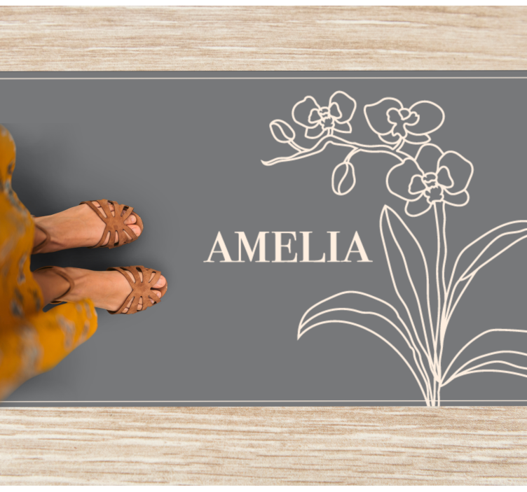 Elegant Floral Personalized custom vinyl rug - TenStickers