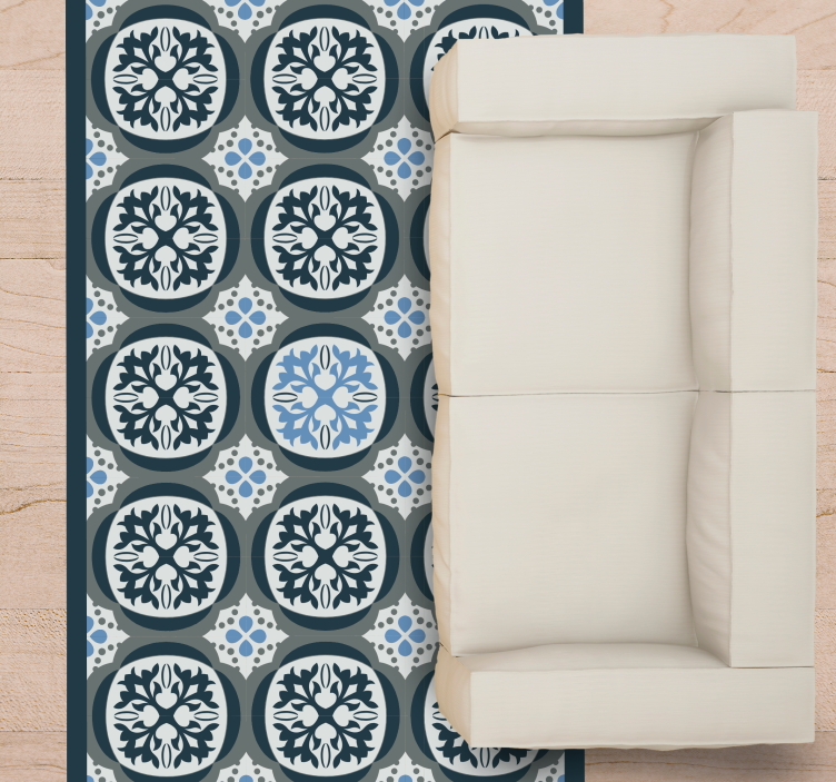 Elegant Floral Tiles tile vinyl rug - TenStickers