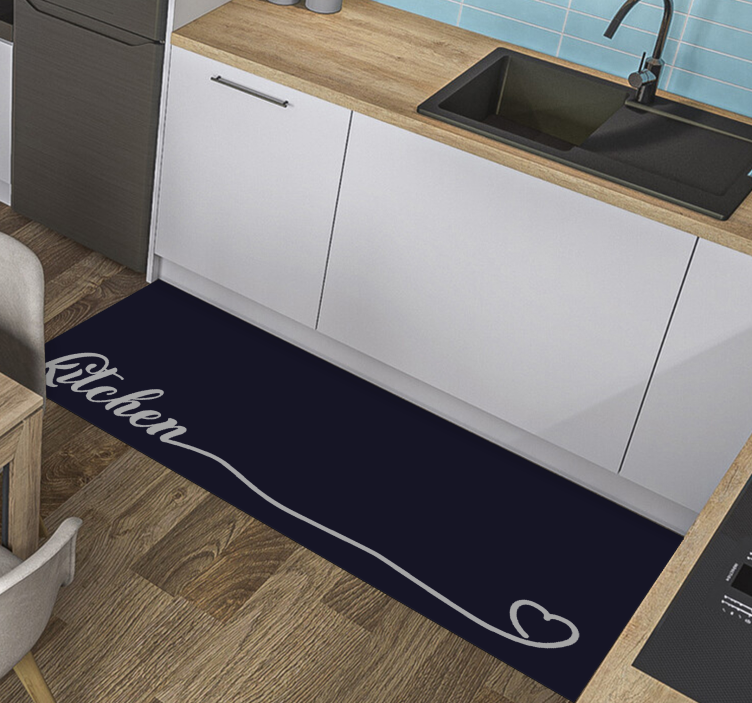 Elegant Kitchen Script kitchen vinyl rug - TenStickers