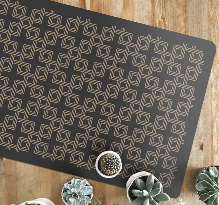 Elegant Line Patterns mosaic vinyl rug - TenStickers