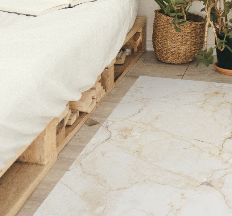Elegantly Polished Stone bedroom vinyl rug - TenStickers