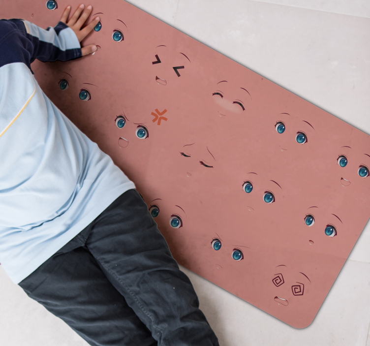 Emotive Faces Activity kids vinyl rug - TenStickers